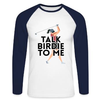 Sprechen Sie Birdie Mit Mir - Unisex Baseballshirt langarm - Weiß/Navy - Vorne - Nik (191cm)