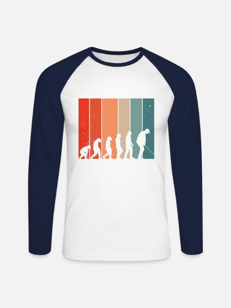 Human - Unisex Long Sleeve Baseball T-Shirt - white/navy