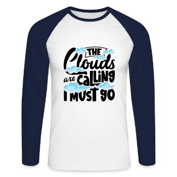 Cloud Watcher Meteorology Meteorologist Cloud - Unisex Long Sleeve Baseball T-Shirt - white/navy - Front - Nik (191cm)