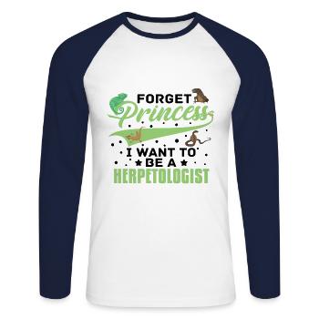 Herpetologist Girls Reptiles Amphibians - Unisex Long Sleeve Baseball T-Shirt - white/navy - Front - Nik (191cm)