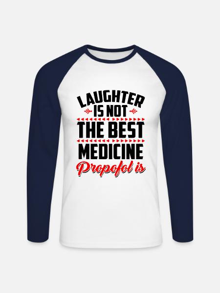 Medicine Propofol Anesthesiologist Anesthesia - Unisex Long Sleeve Baseball T-Shirt - white/navy