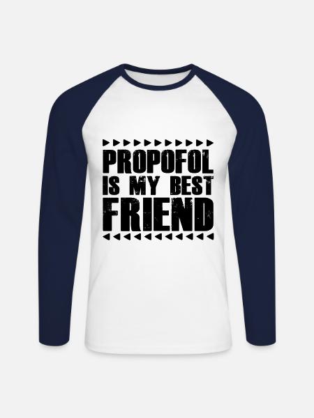 Propofol Anesthesiologist Anesthesia - Unisex Long Sleeve Baseball T-Shirt - white/navy
