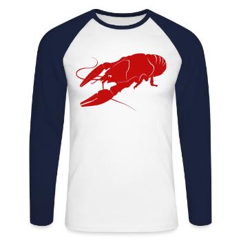 Écrevisses écrevisses pour les chefs - T-shirt baseball manches longues Homme - blanc/marine - Devant - Nik (191cm)