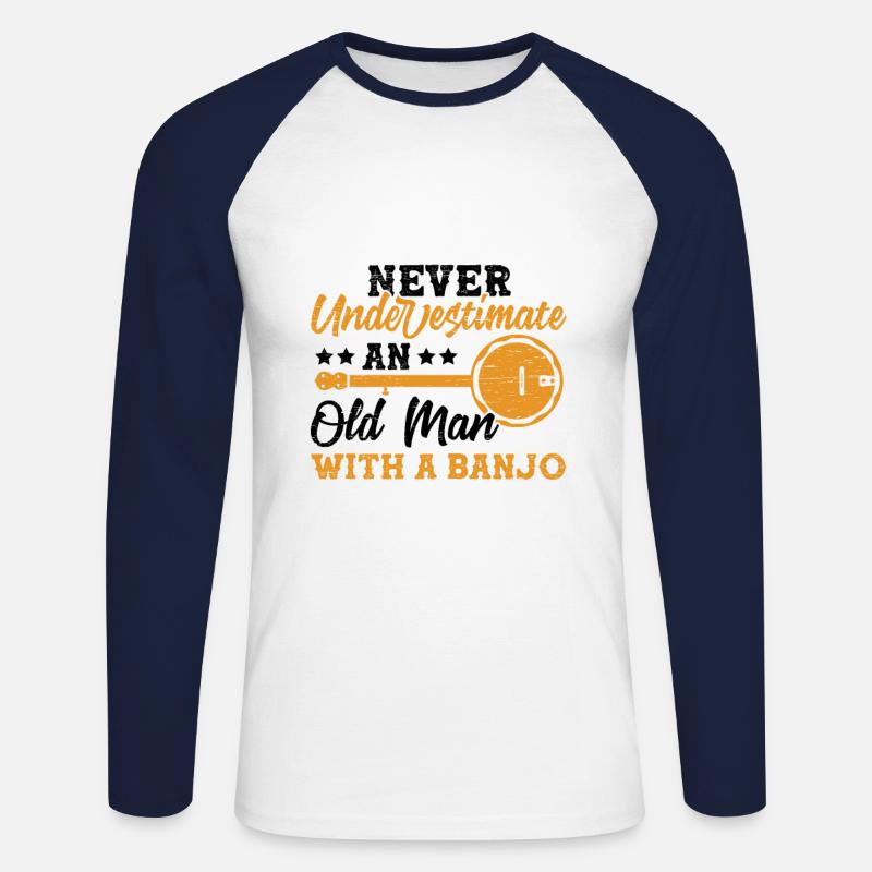 Alter Mann Mit Einem - Unisex Baseballshirt langarm - Weiß/Navy