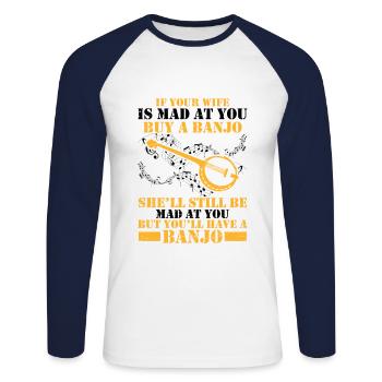 Aber Sie Werden Einen Banjo-musiker Haben, Der - Unisex Baseballshirt langarm - Weiß/Navy - Vorne - Nik (191cm)