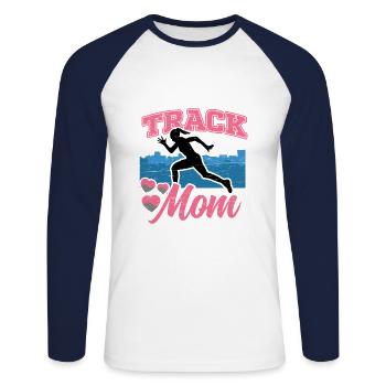 Läufer Running Girl Leichtathletik-track Mom - Unisex Baseballshirt langarm - Weiß/Navy - Vorne - Nik (191cm)