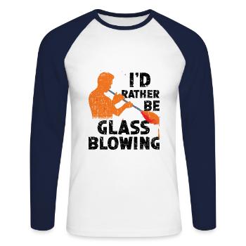 Ich Wäre Lieber Glasbläser Und Glasarbeiter - Unisex Baseballshirt langarm - Weiß/Navy - Vorne - Nik (191cm)