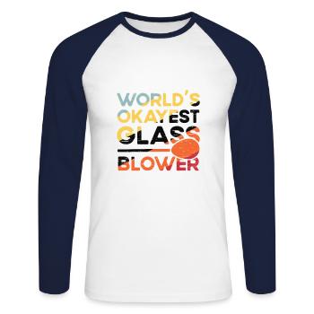 Glassblowing The best glass in the world - Unisex Long Sleeve Baseball T-Shirt - white/navy - Front - Nik (191cm)