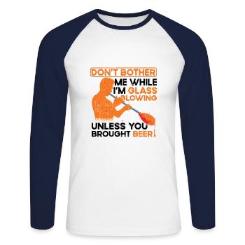 Funny glassblower glassblower - Unisex Long Sleeve Baseball T-Shirt - white/navy - Front - Nik (191cm)