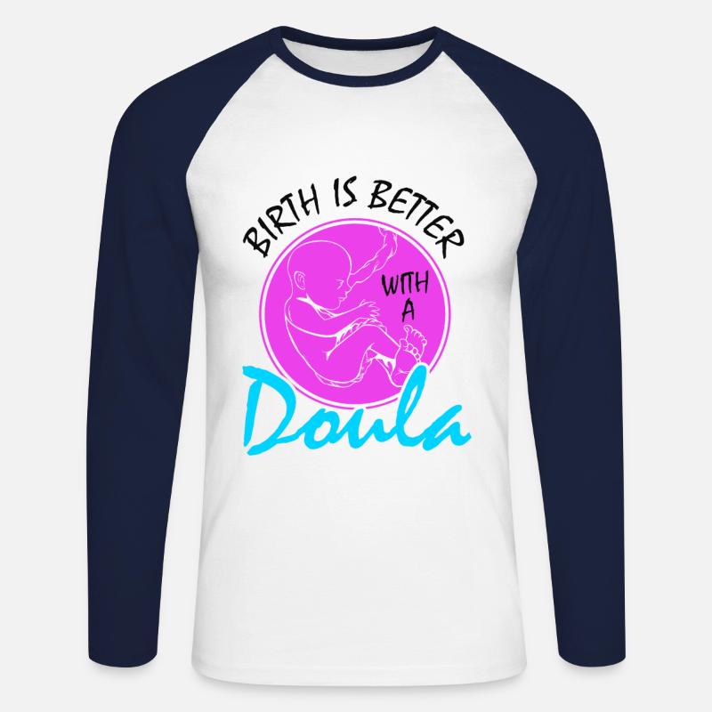 Besser Mit Einer - Unisex Baseballshirt langarm - Weiß/Navy