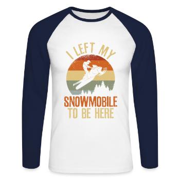 J’ai quitté ma motoneige - T-shirt baseball manches longues Homme - blanc/marine - Devant - Nik (191cm)