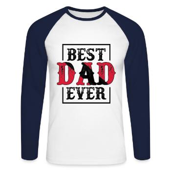 Meilleur père de tous les temps Tobago Trinidad Flag - T-shirt baseball manches longues Homme - blanc/marine - Devant - Nik (191cm)