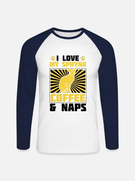Sphynx-kaffee Und - Unisex Baseballshirt langarm - Weiß/Navy