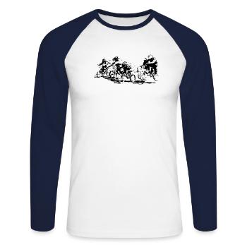 BMX (BMK) - Unisex Baseballshirt langarm - Weiß/Navy - Vorne - Nik (191cm)