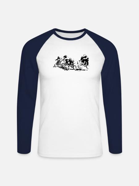 BMX - Unisex Long Sleeve Baseball T-Shirt - white/navy