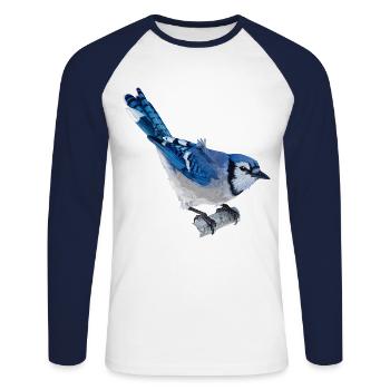 Blue Chara - Unisex Long Sleeve Baseball T-Shirt - white/navy - Front - Nik (191cm)