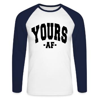 YOURS AF VALENTINE'S DAY SLOGAN DECORATION - Unisex Long Sleeve Baseball T-Shirt - white/navy - Front - Nik (191cm)