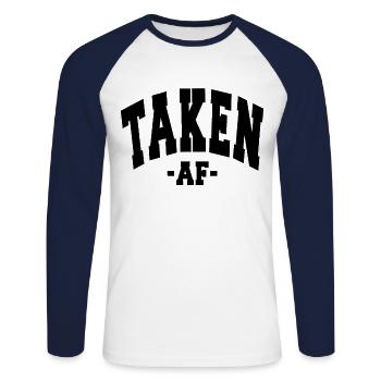 PRIS AF SAINT-VALENTIN EN DISANT FEMMES HOMMES - T-shirt baseball manches longues Homme - blanc/marine - Devant - Nik (191cm)