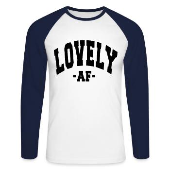 LOVELY AF VALENTINE'S DAY DAY SAYING MEN WOMEN - Unisex Long Sleeve Baseball T-Shirt - white/navy - Front - Nik (191cm)