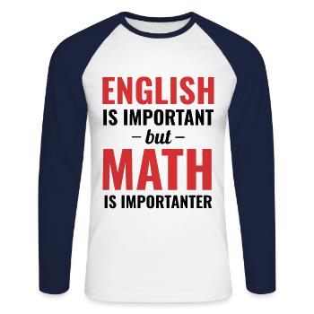 Algebra Mathe Professor Lehramt Geschenkidee - Unisex Baseballshirt langarm - Weiß/Navy - Vorne - Nik (191cm)