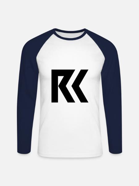 Rk Design - Unisex Long Sleeve Baseball T-Shirt - white/navy