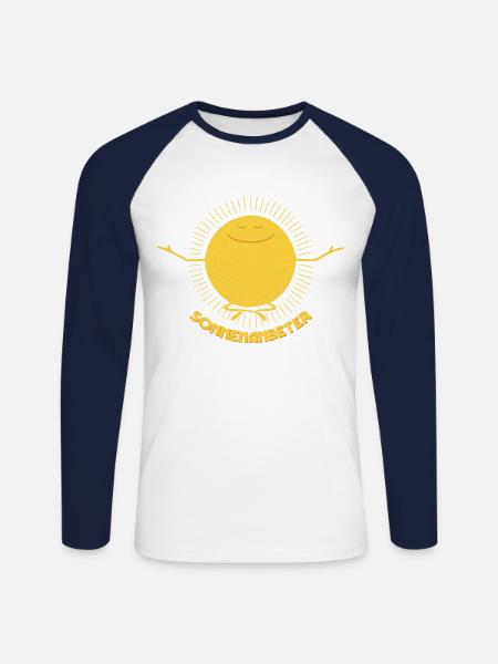 Sun Worshippers (Yoga-Sun-Edition) - Unisex Long Sleeve Baseball T-Shirt - white/navy