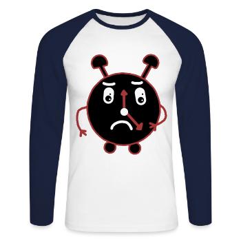 Alarm clock Monday morning oversleep late risers - Unisex Long Sleeve Baseball T-Shirt - white/navy - Front - Nik (191cm)