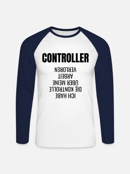 Controller Controlling BWL Geschenk Idee - Unisex Baseballshirt langarm - Weiß/Navy