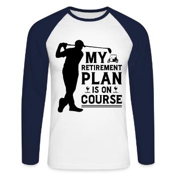 My Retirement Plan Golf Player Golfing Golf Course - Unisex Baseballshirt langarm - Weiß/Navy - Vorne - Nik (191cm)