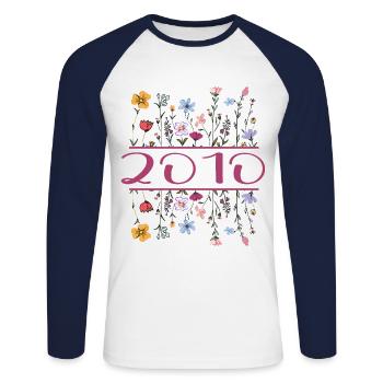 2000 Legendär Seit 2000 Geburtstag 2000 Frauen - Unisex Baseballshirt langarm - Weiß/Navy - Vorne - Nik (191cm)