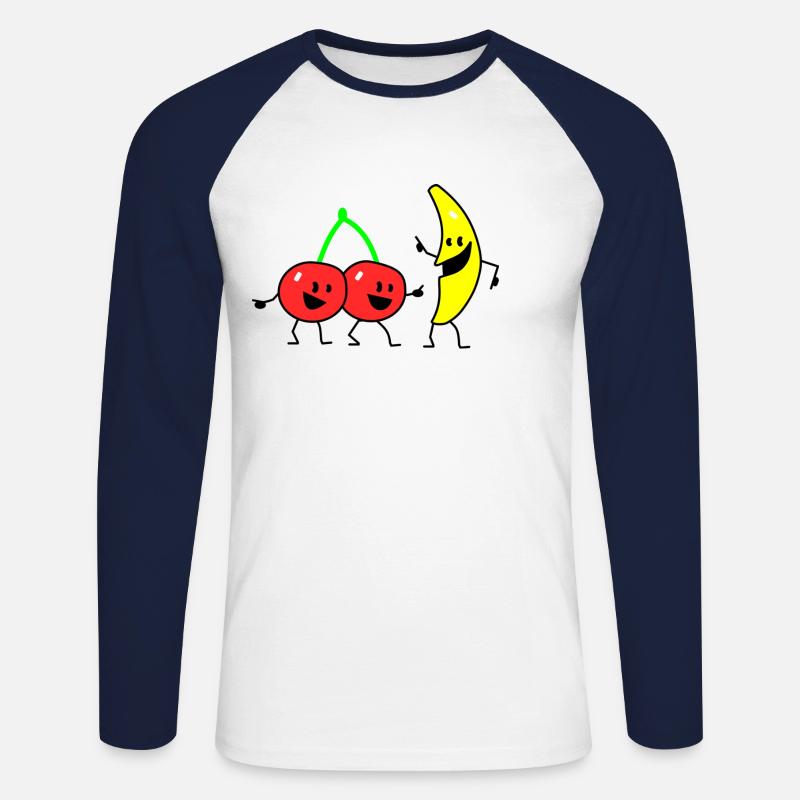 fruit salad two - Unisex Baseballshirt langarm - Weiß/Navy