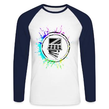 Make Up Kosmetik Icon - Unisex Baseballshirt langarm - Weiß/Navy - Vorne - Nik (191cm)