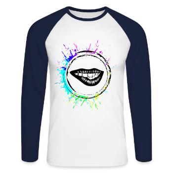Lippen symbol Beauty - Unisex Baseballshirt langarm - Weiß/Navy - Vorne - Nik (191cm)