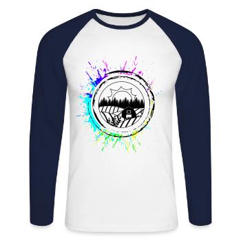 Agriculteur agricole - T-shirt baseball manches longues Homme - blanc/marine - Devant - Nik (191cm)