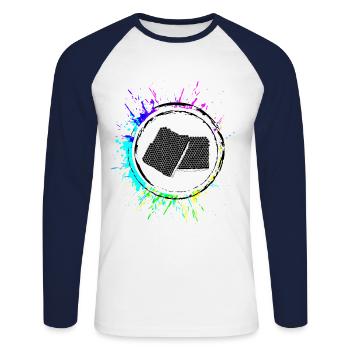 Beekeeper symbol - Unisex Long Sleeve Baseball T-Shirt - white/navy - Front - Nik (191cm)