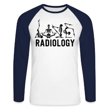 Liebe Radiologie Tech Geschenke Radiologe Röntgen - Unisex Baseballshirt langarm - Weiß/Navy - Vorne - Nik (191cm)