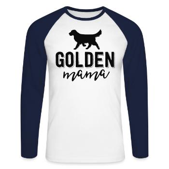 Chemises Maman Chien Floral Pour Femme Cadeau Doré - T-shirt baseball manches longues Homme - blanc/marine - Devant - Nik (191cm)