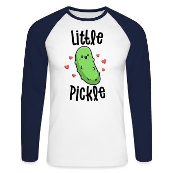 Little Pickle Funny Pickle Chemises pour filles garçons - T-shirt baseball manches longues Homme - blanc/marine - Devant - Nik (191cm)