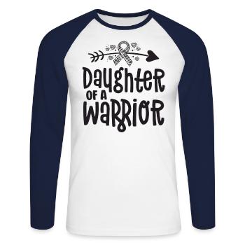 Daughter Of A Rare Disease Warrior Awareness - Unisex Long Sleeve Baseball T-Shirt - white/navy - Front - Nik (191cm)
