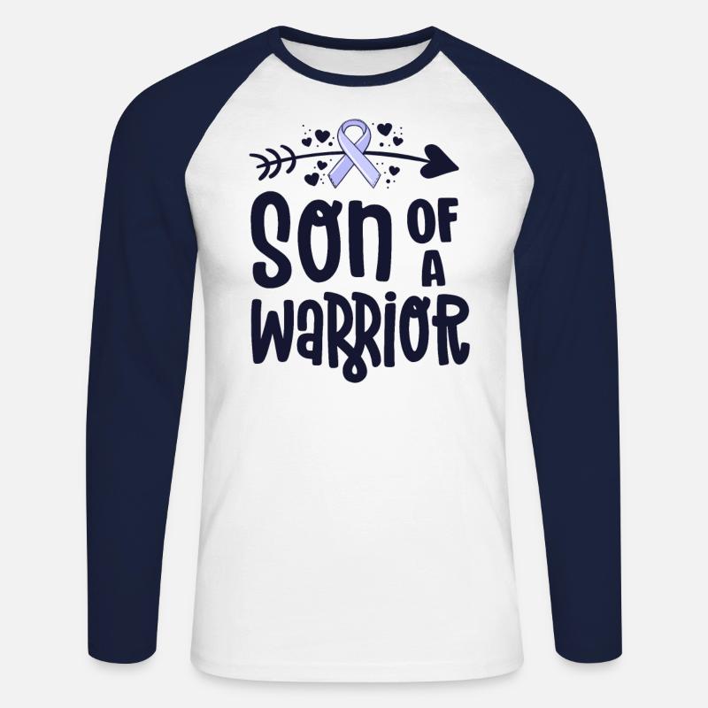 Sohn eines Kriegers - Unisex Baseballshirt langarm - Weiß/Navy