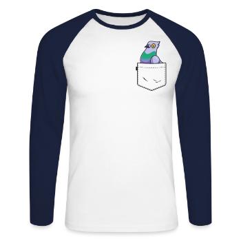 Pigeon Pocket Kinder Jungen Mädchen Vogelbesitzer Liebhaber - Unisex Baseballshirt langarm - Weiß/Navy - Vorne - Nik (191cm)