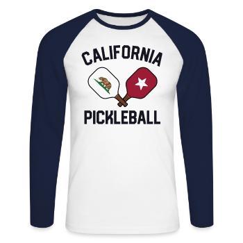 California Pickleball Team Los Angeles Pickle - Unisex Long Sleeve Baseball T-Shirt - white/navy - Front - Nik (191cm)