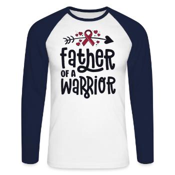 Father Of A Warrior Vascular Malformation - Unisex Long Sleeve Baseball T-Shirt - white/navy - Front - Nik (191cm)