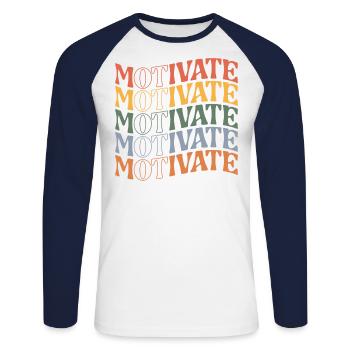 Motiver l’ergothérapie Orthophonie École d’ergothérapie - T-shirt baseball manches longues Homme - blanc/marine - Devant - Nik (191cm)