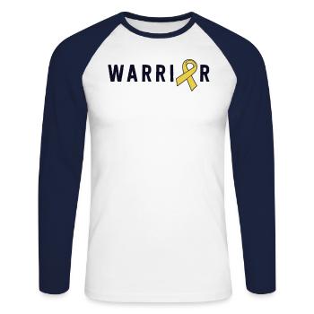 Kindheit Krebs Krieger Jungen Männer Goldband - Unisex Baseballshirt langarm - Weiß/Navy - Vorne - Nik (191cm)