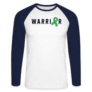 Mental Health Warrior Green Ribbon Awareness - Unisex Long Sleeve Baseball T-Shirt - white/navy - Front - Nik (191cm)