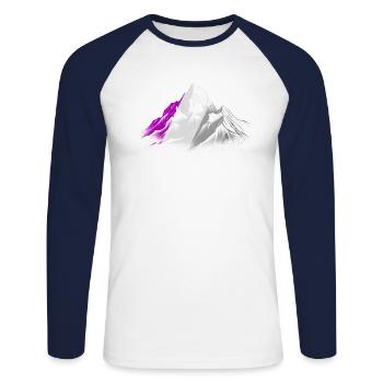 Subtil Mois de la fierté asexuée Randonnée en montagne - T-shirt baseball manches longues Homme - blanc/marine - Devant - Nik (191cm)