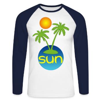 Sun in paradise - Unisex Long Sleeve Baseball T-Shirt - white/navy - Front - Nik (191cm)