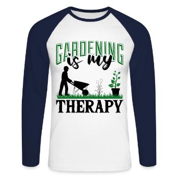 Hobby gardeners, fruit and vegetable gardeners - Unisex Long Sleeve Baseball T-Shirt - white/navy - Front - Nik (191cm)