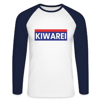 Kiwarei ÖSTERREICH POLIZEI WIEN OIDA - Unisex Baseballshirt langarm - Weiß/Navy - Vorne - Nik (191cm)